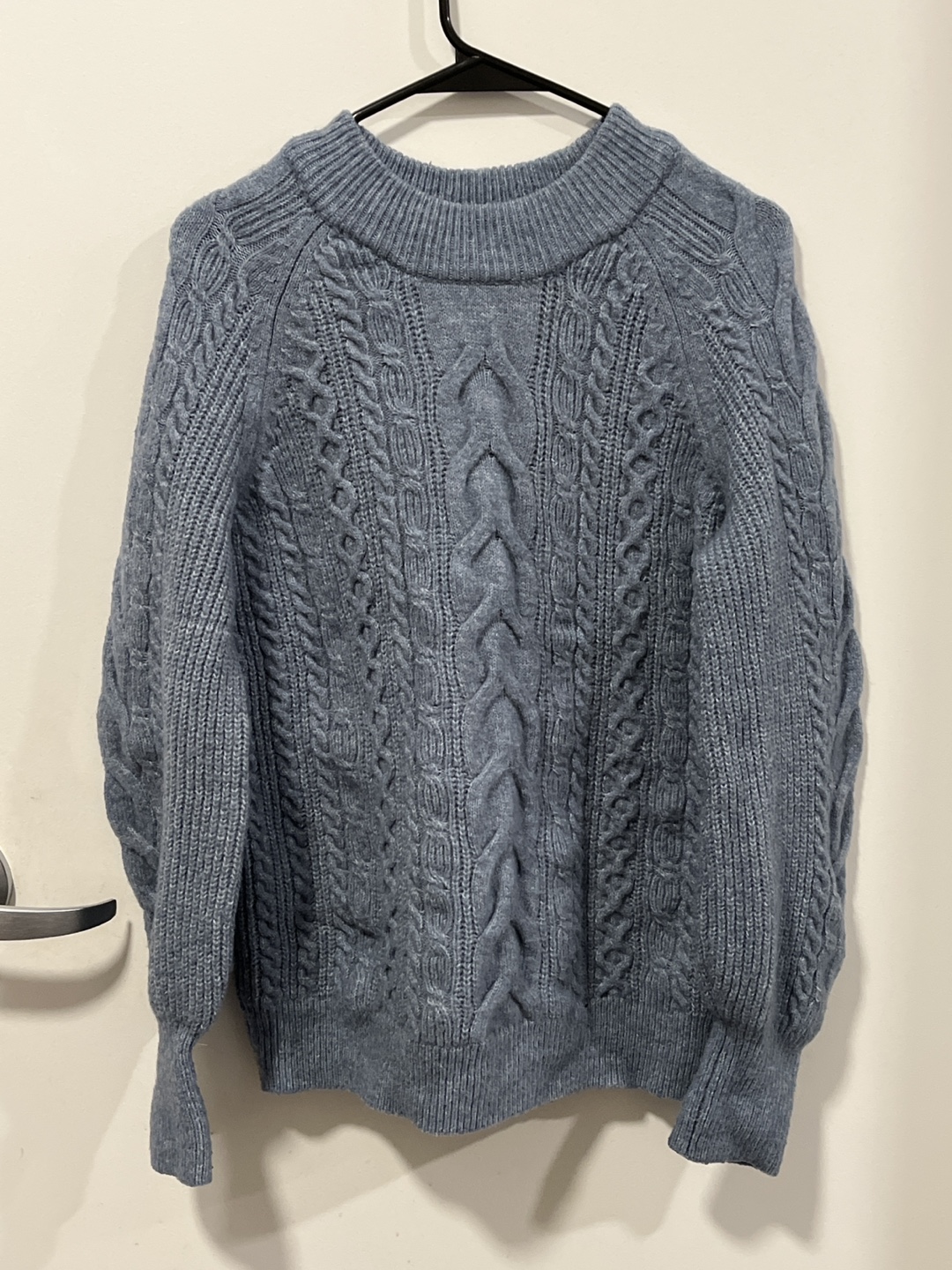 Blue Cable Knit Sweater