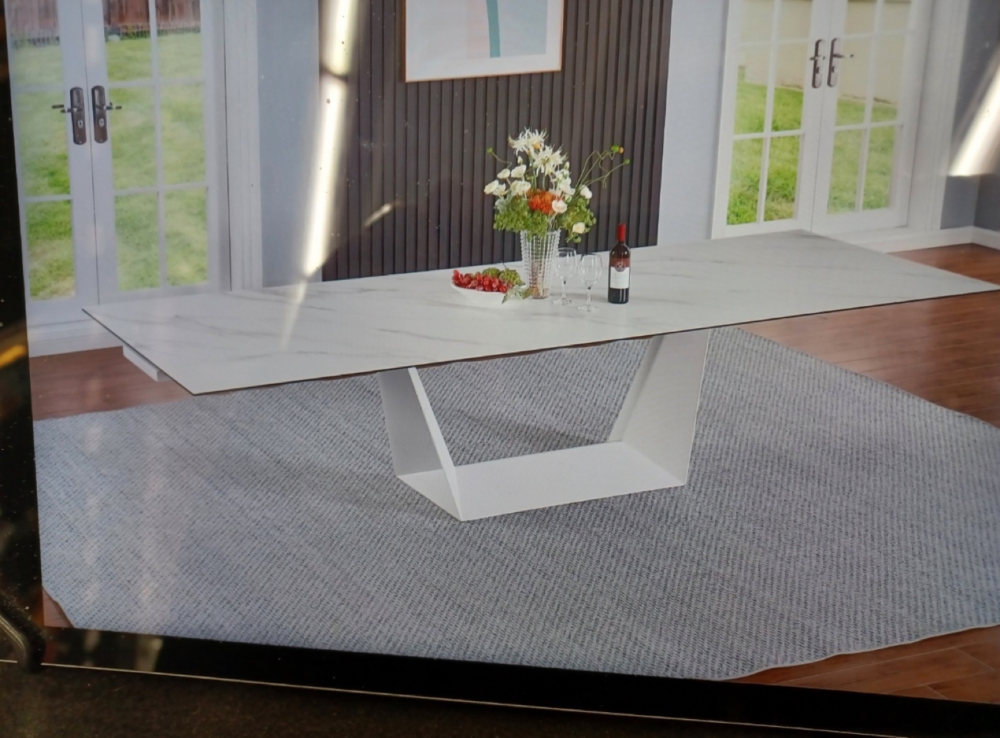 Brand new porcelain table with two leaf