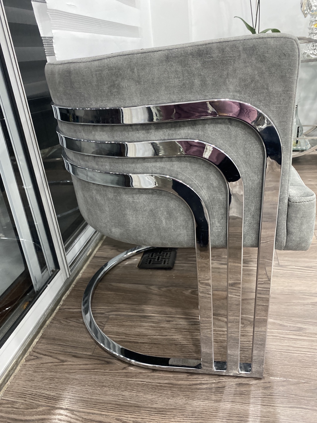 Set of 2 Chrome Accent Chairs