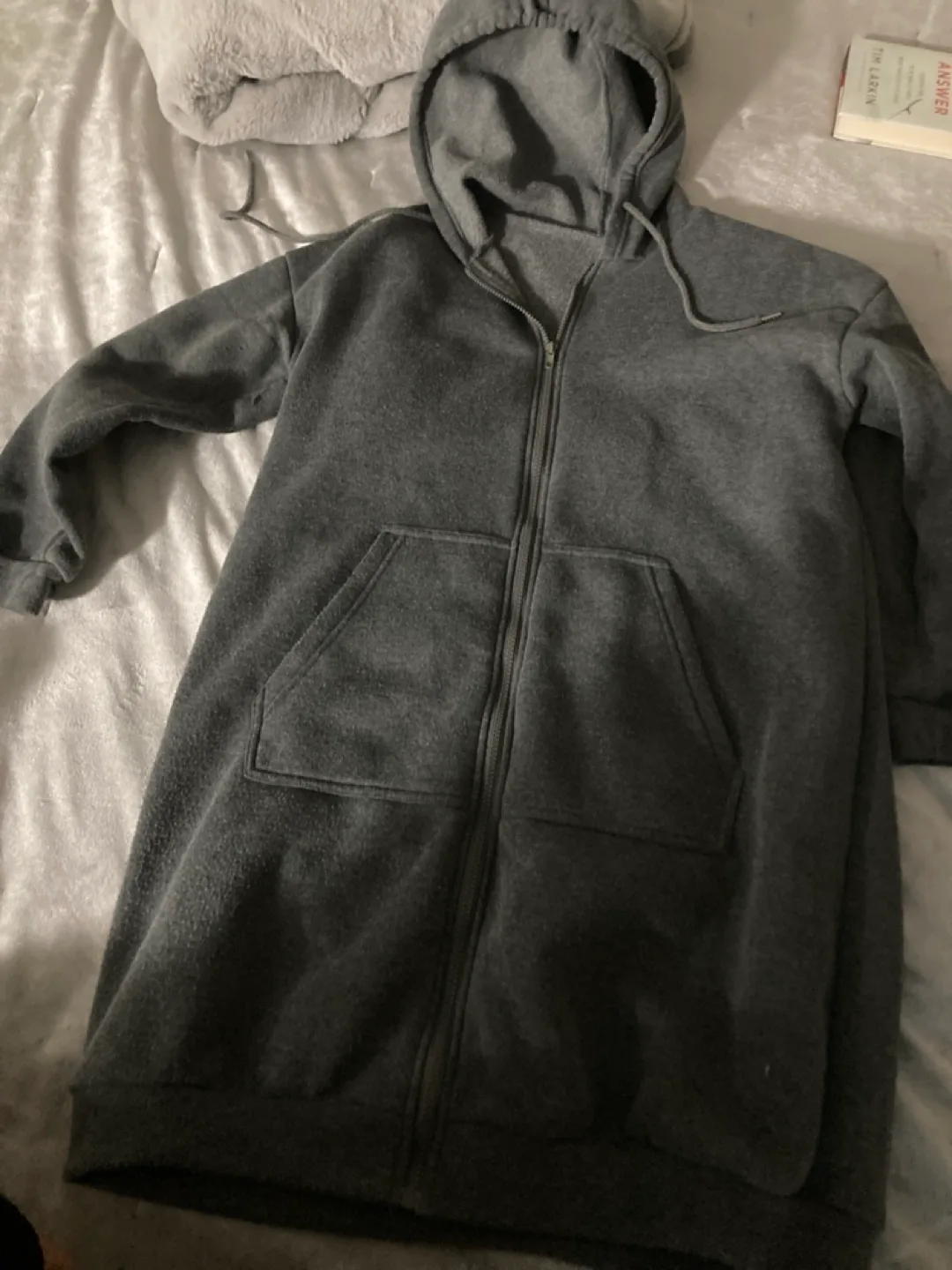 New!! Grey Long Sleeve Zip Up Hoodie image indicator(4)