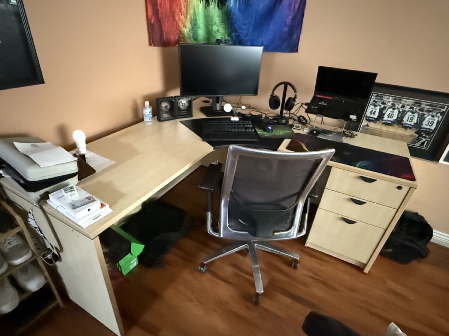 L Shaped Computer Desk with Drawers