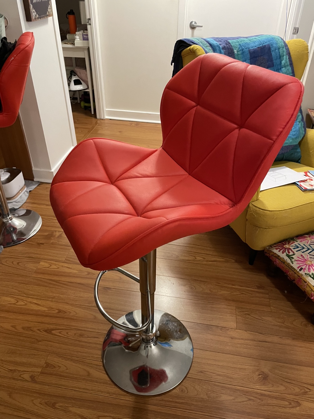 2 Red Bar Stool