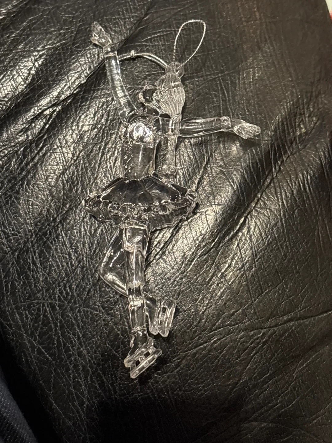 Clear acrylic  Crystal Ice Skater Ornament thumbnail
