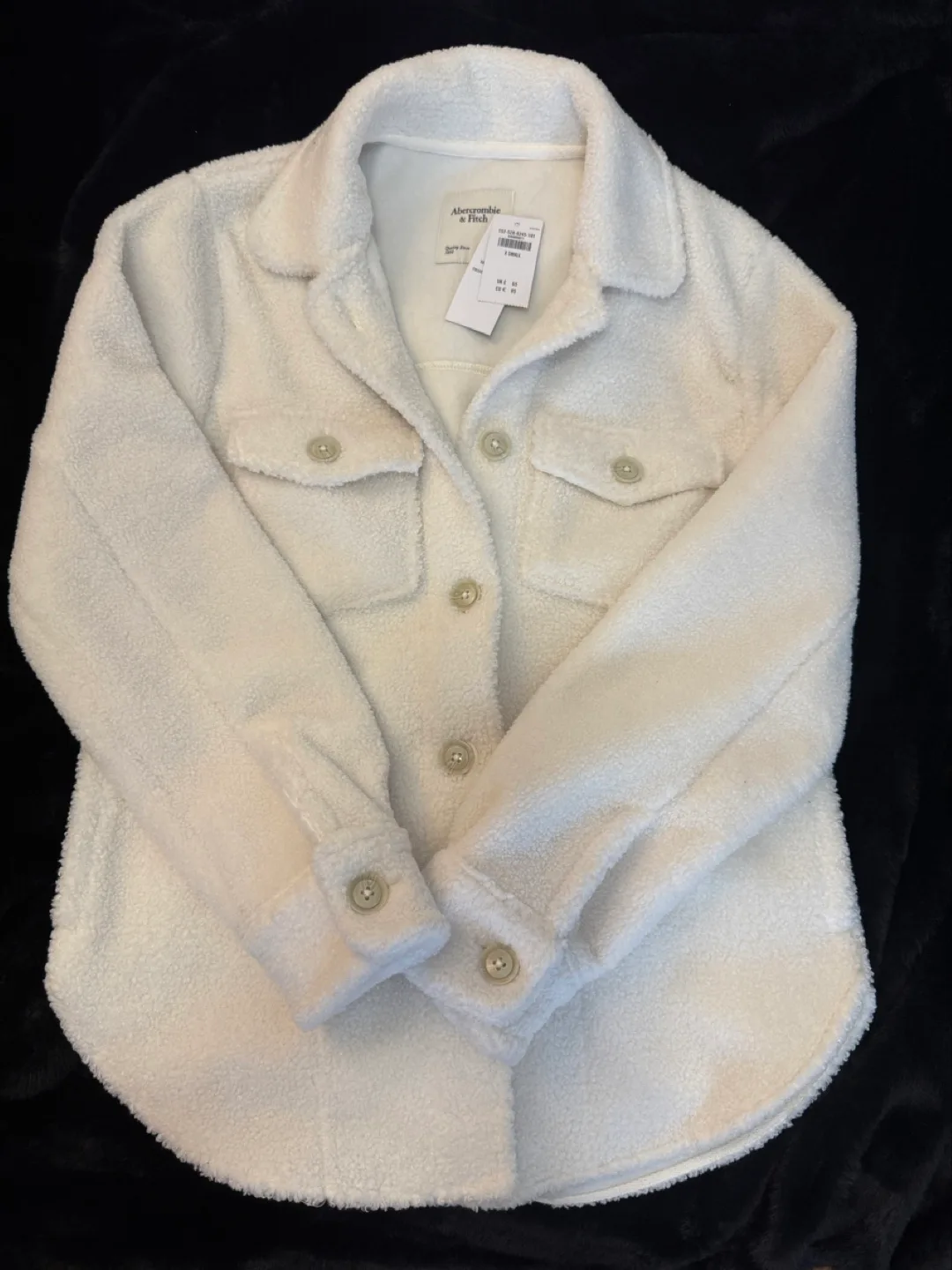 Abercrombie & Fitch White Sherpa Jacket image indicator(5)