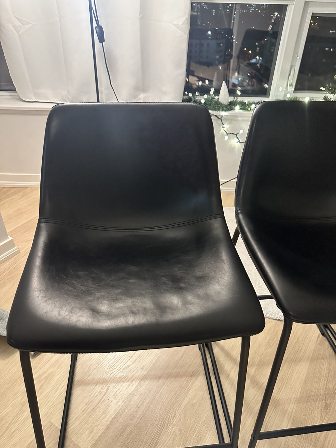 Set of 4 Black Bar Stools - photo 2