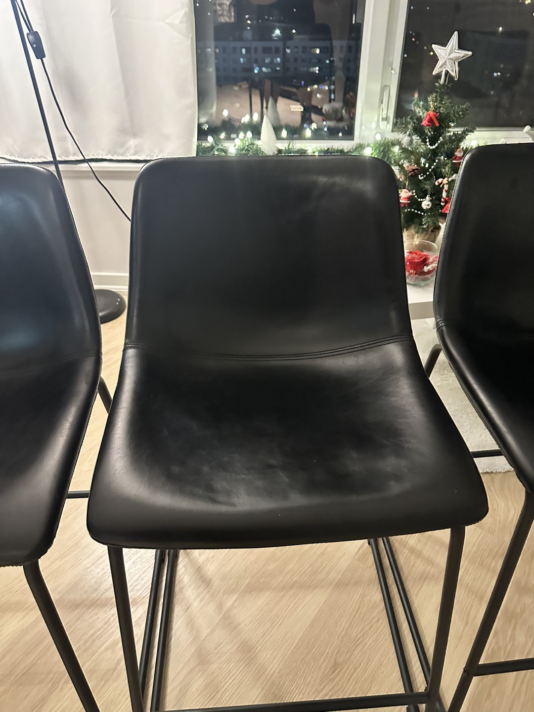 Set of 4 Black Bar Stools - photo 3