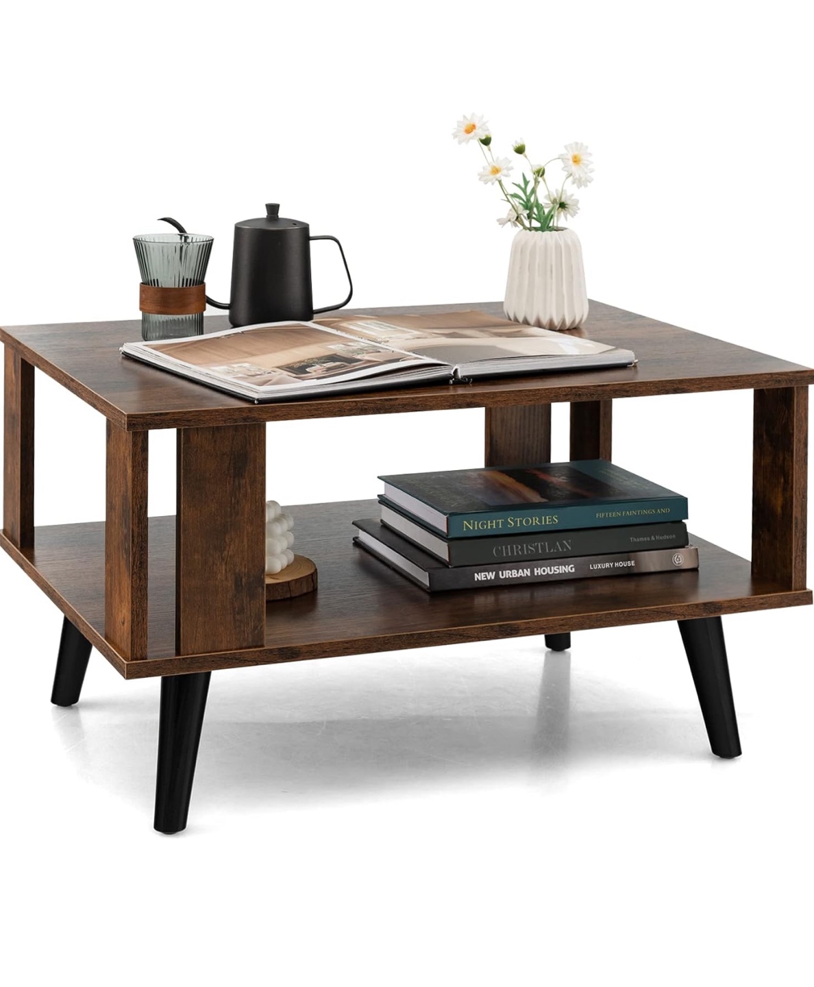 Mid-Century Modern Coffee Table with Shelf