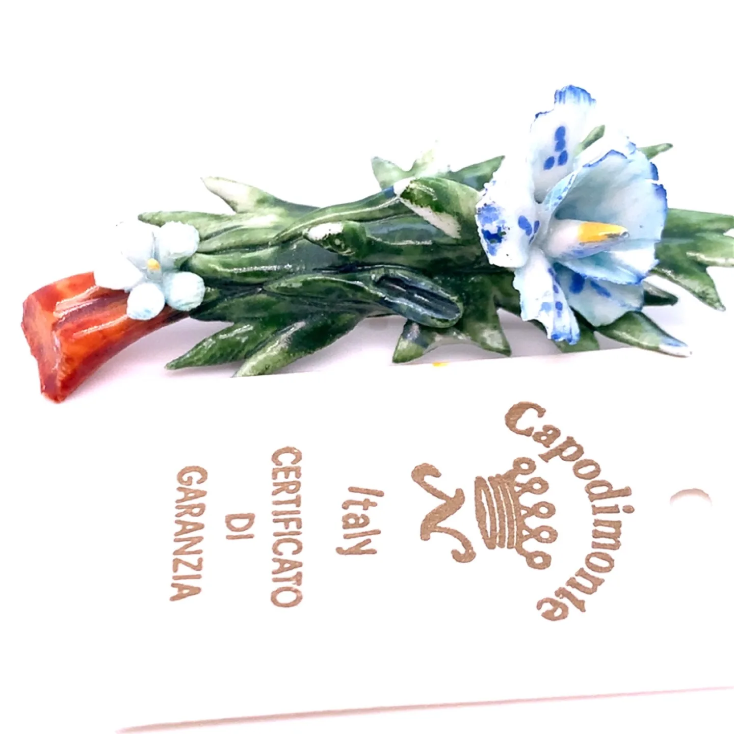 Vintage Capodimonte Porcelain Flower Brooch image indicator(5)