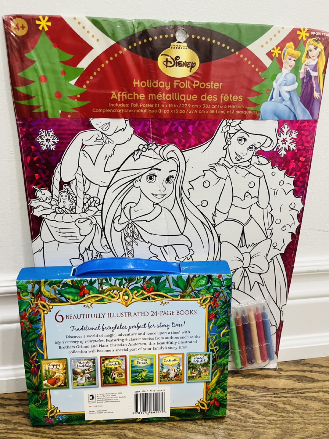 Disney Holiday Foil Poster/ My Treasury of Fairytales Book Set