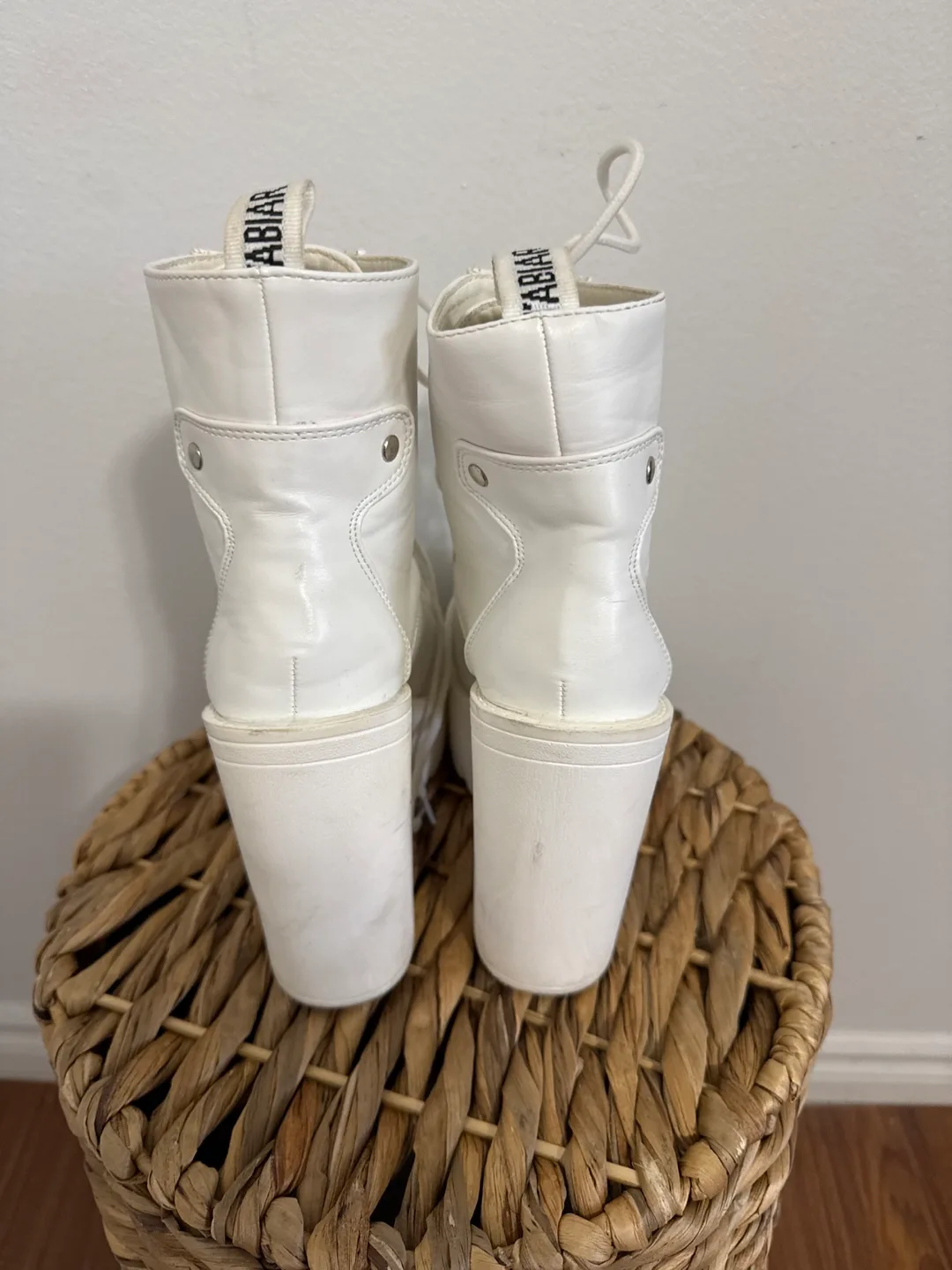 White Platform Lace-Up Boots image indicator(3)