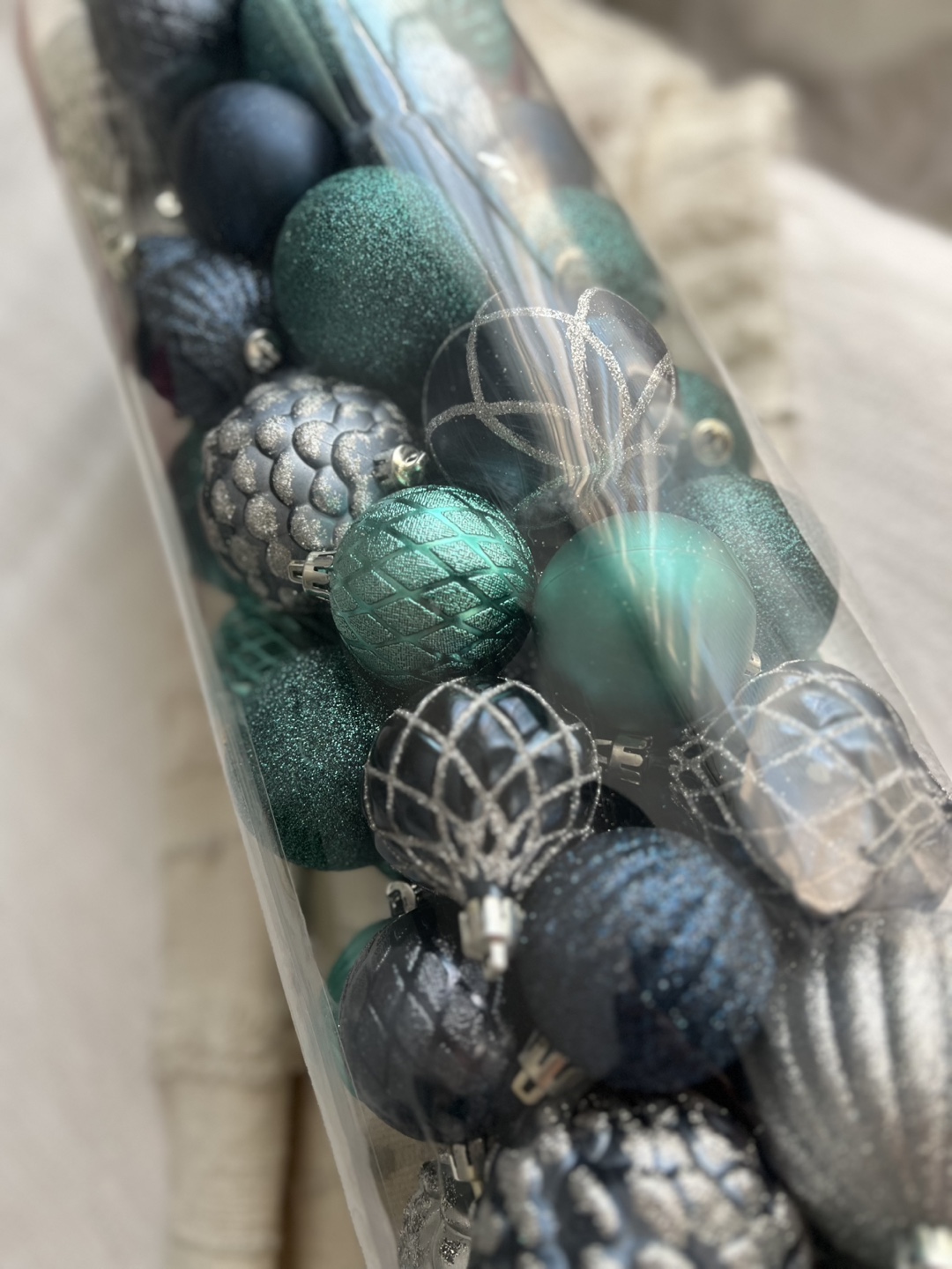Christmas Ornaments in Teal, Silver and Navy Blue - photo 3