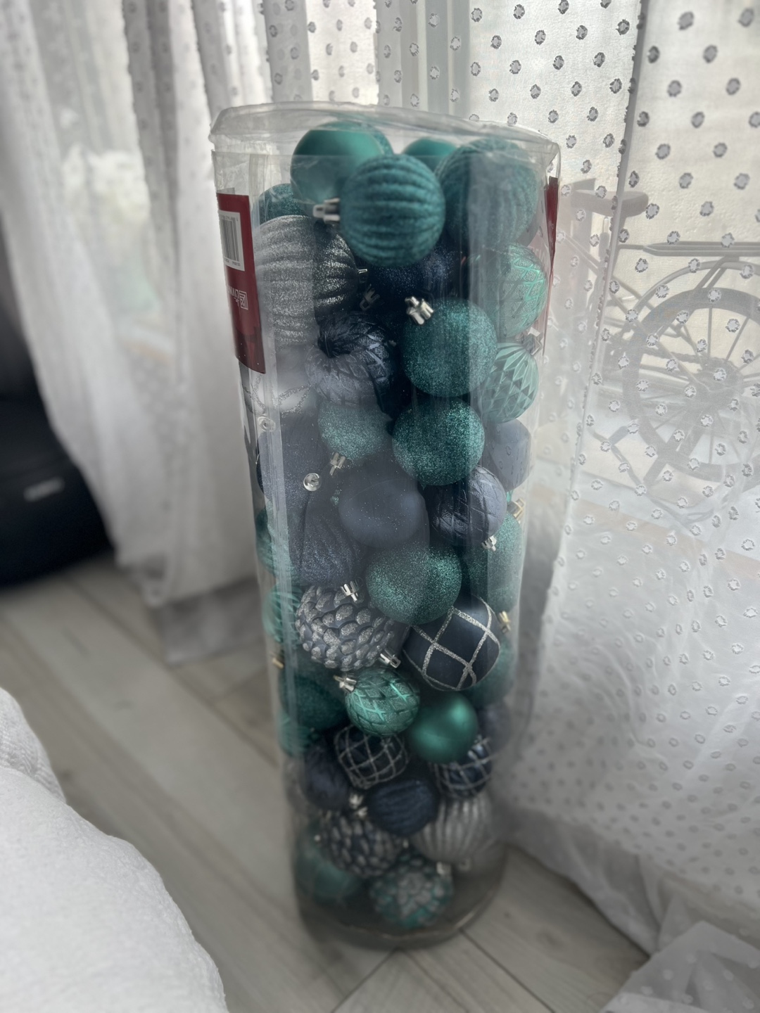 Christmas Ornaments in Teal, Silver and Navy Blue - photo 4