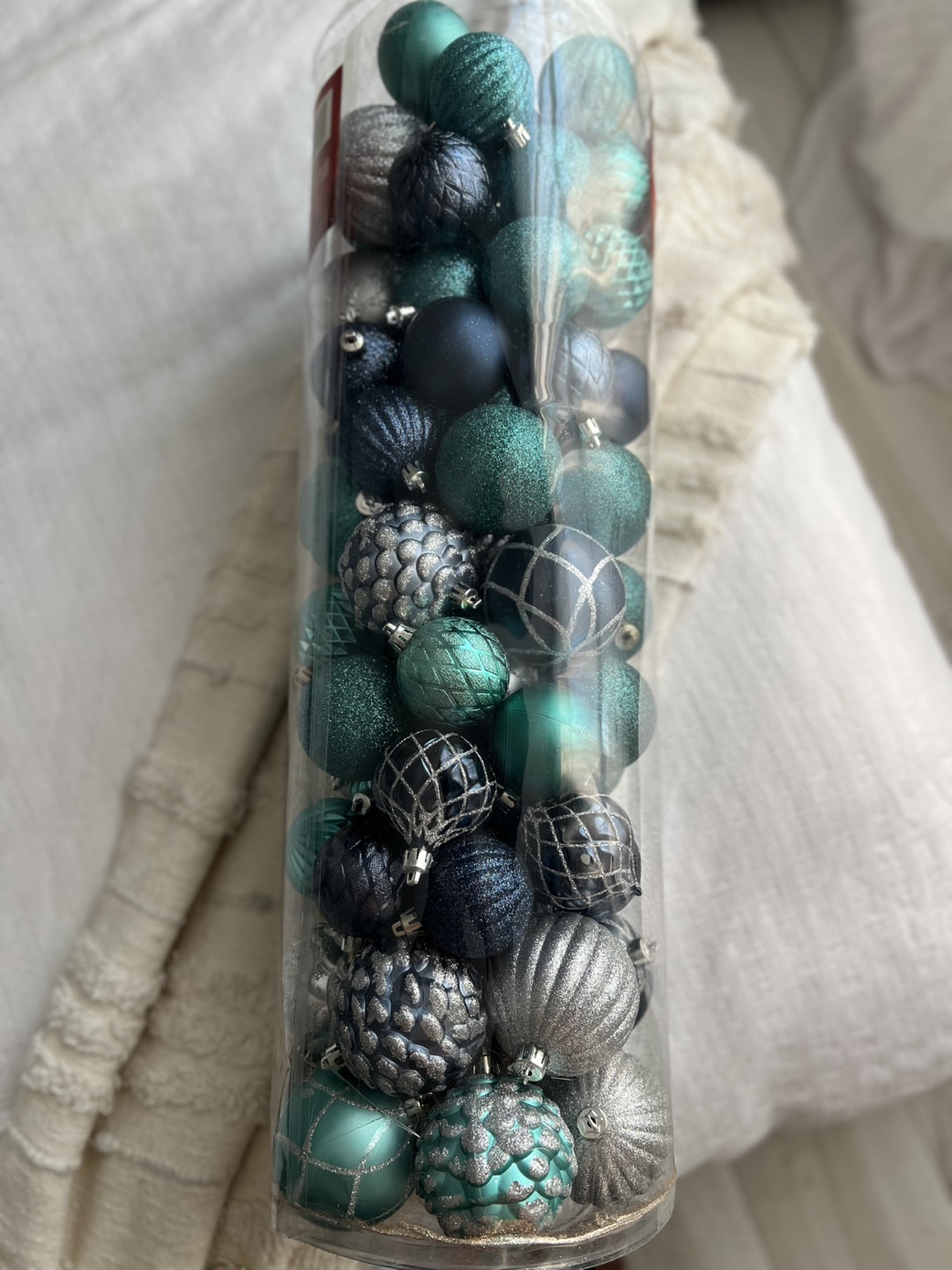Christmas Ornaments in Teal, Silver and Navy Blue - photo 2