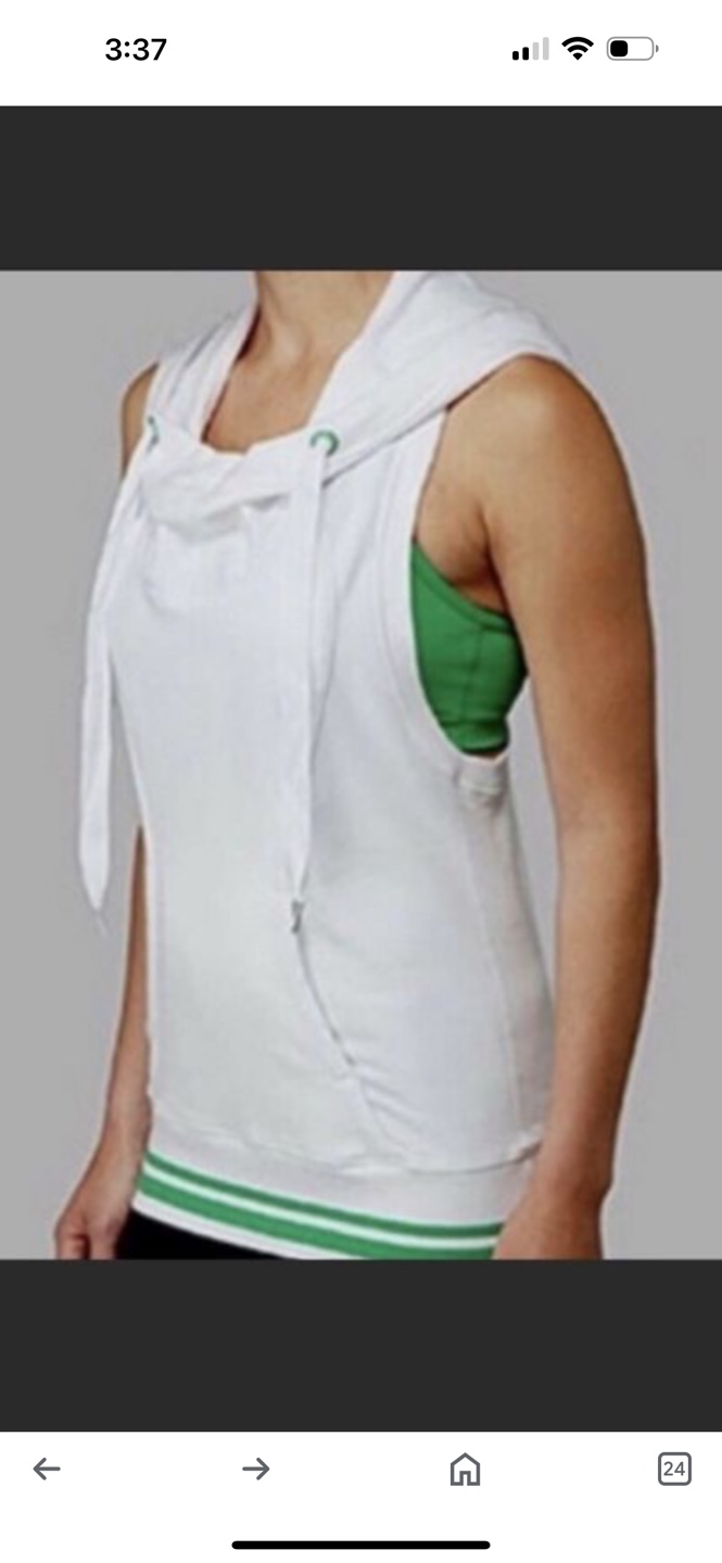 Lululemon White Sleeveless Hoodie Size 6
