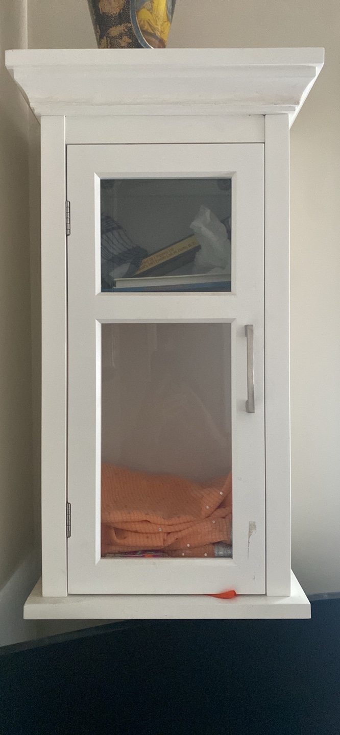 White Wall Mounted Cabinet with Glass Door