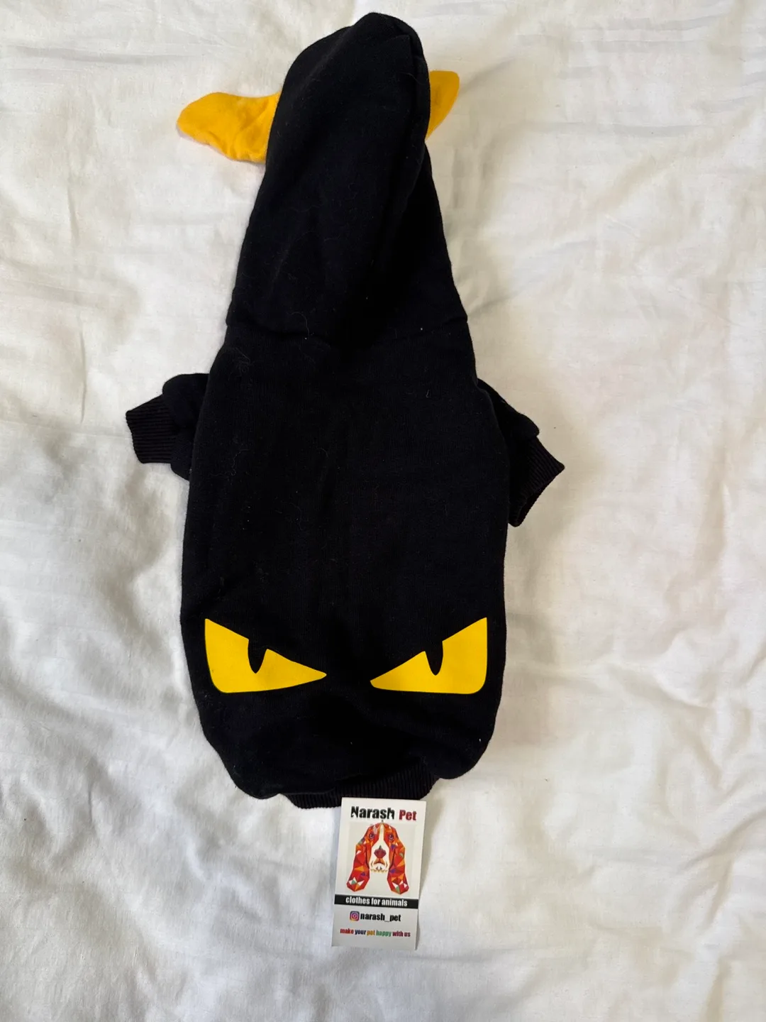 Black Dog Hoodie with Yellow Ears and Eyes image indicator(2)