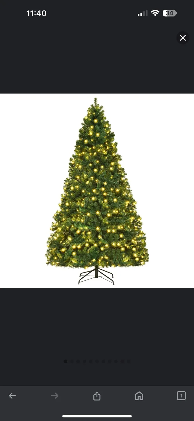 New In Box Artificial Christmas Tree 7ft Tall 700 Warm Lights image indicator(3)
