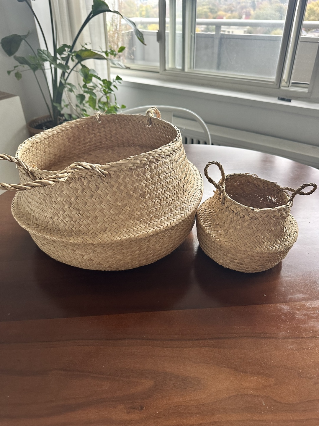 Set of Two Woven Storage Baskets