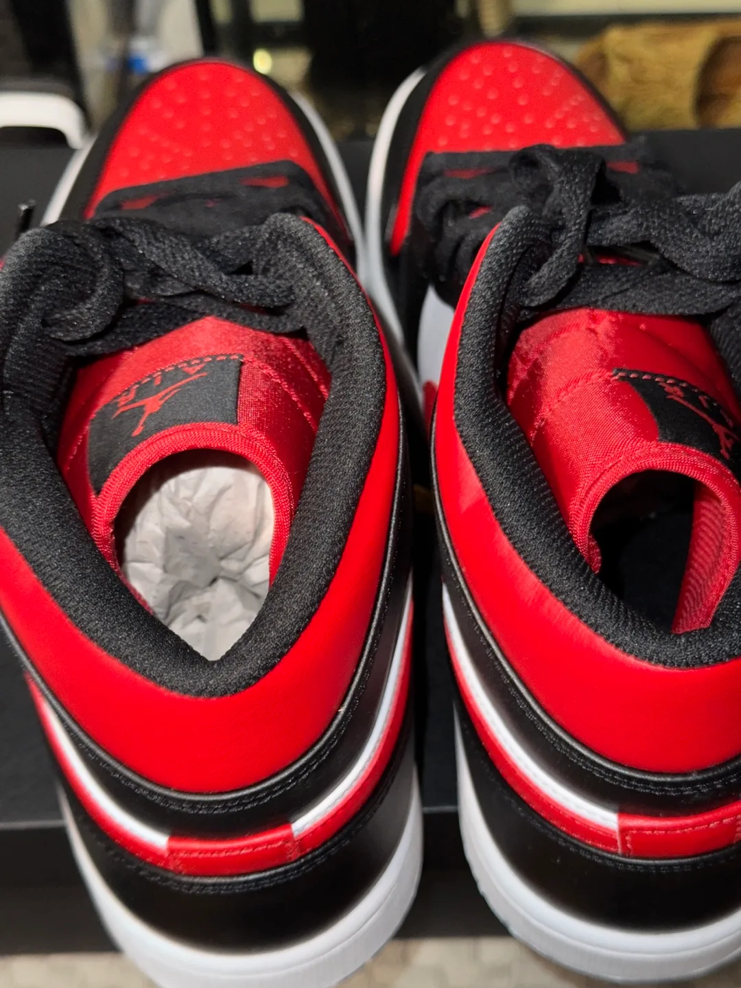 Nike Air Jordan 1 Mid Black/Red/White Men's 12 image indicator(6)