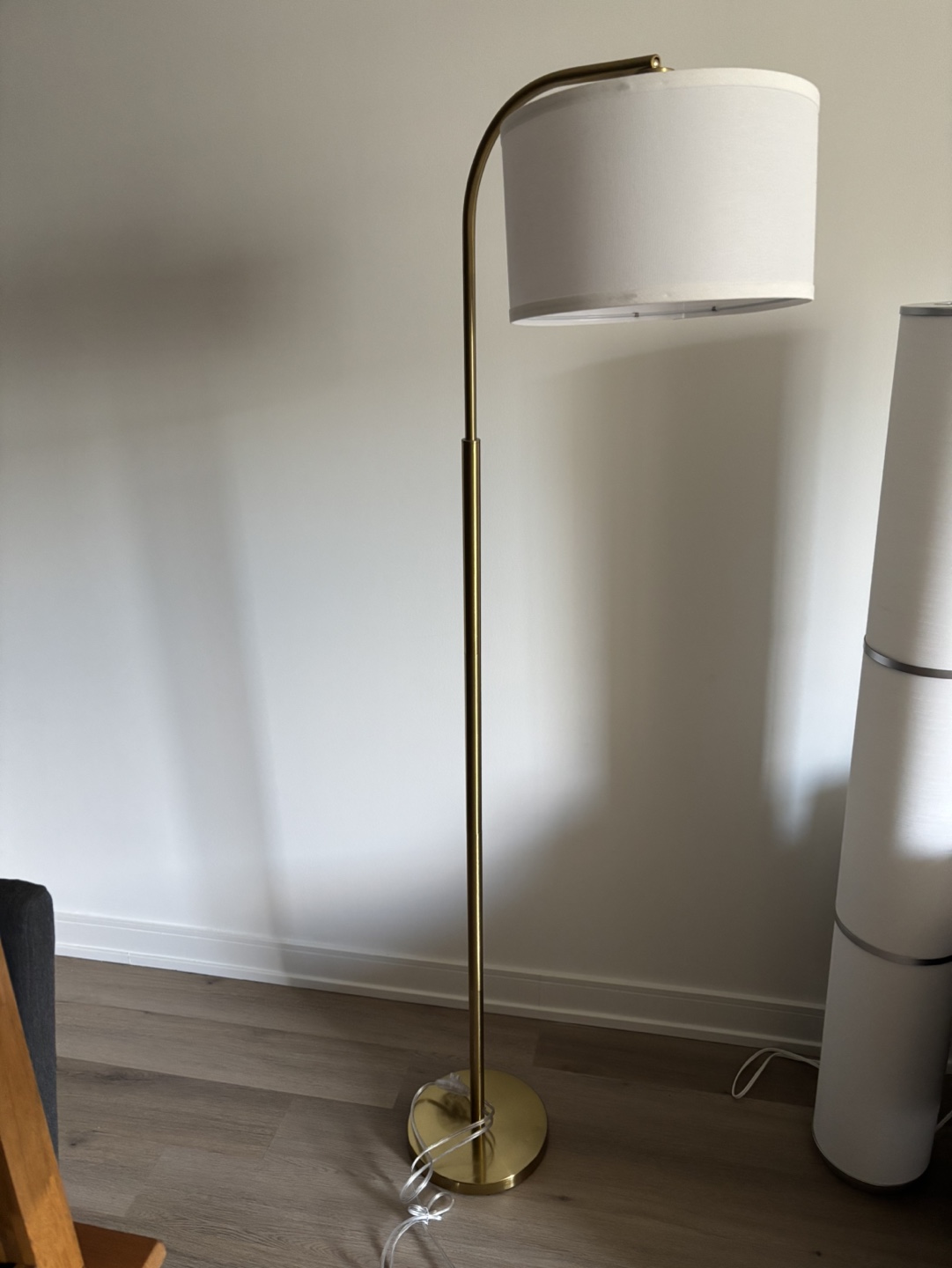 Gold Floor Lamp with White Shade - photo 4