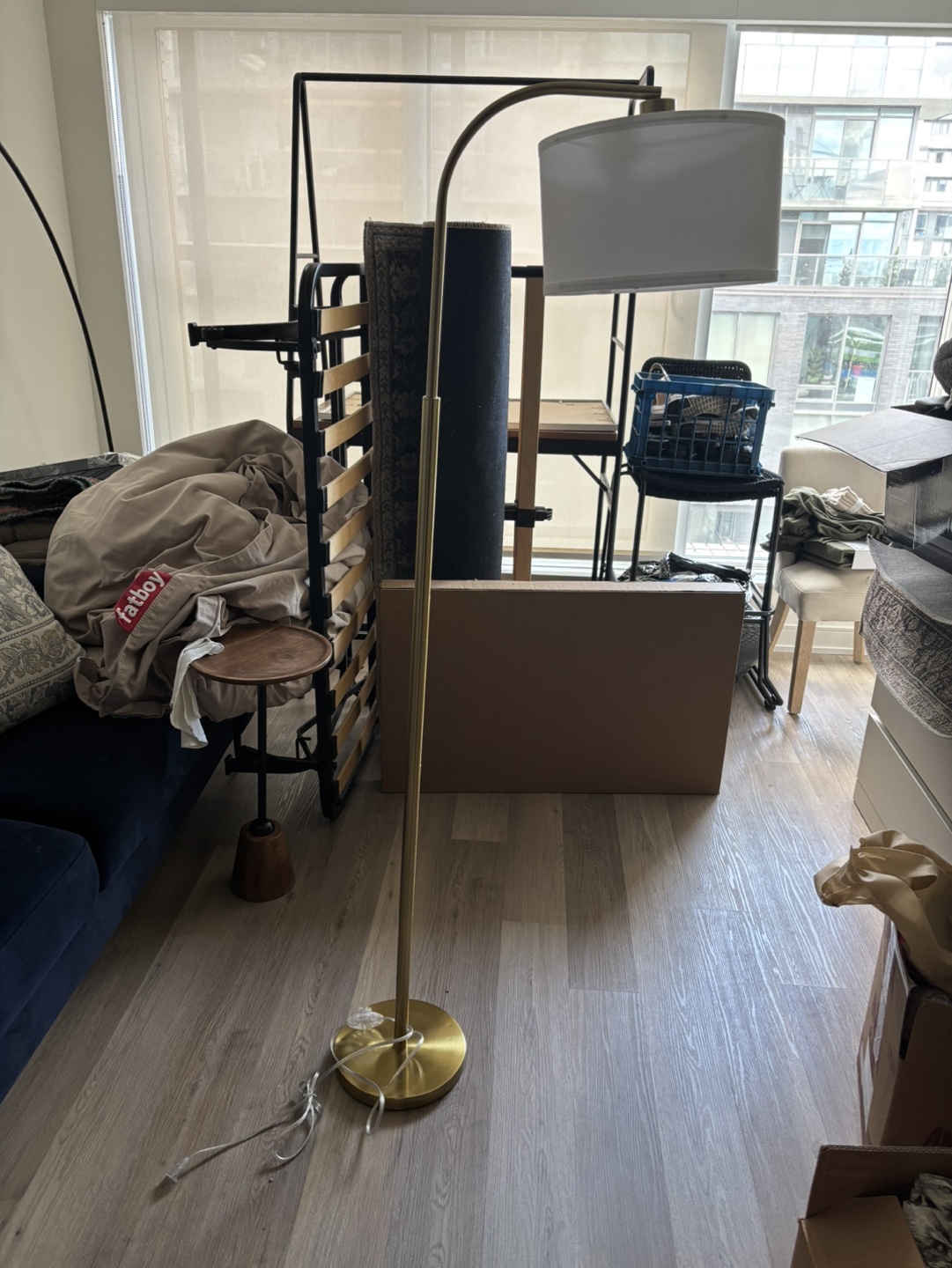 Gold Floor Lamp with White Shade - photo 5