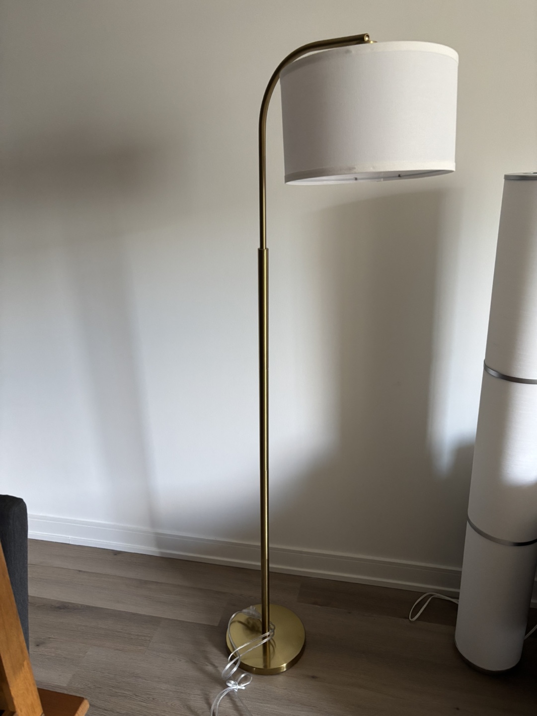 Gold Floor Lamp with White Shade - photo 3