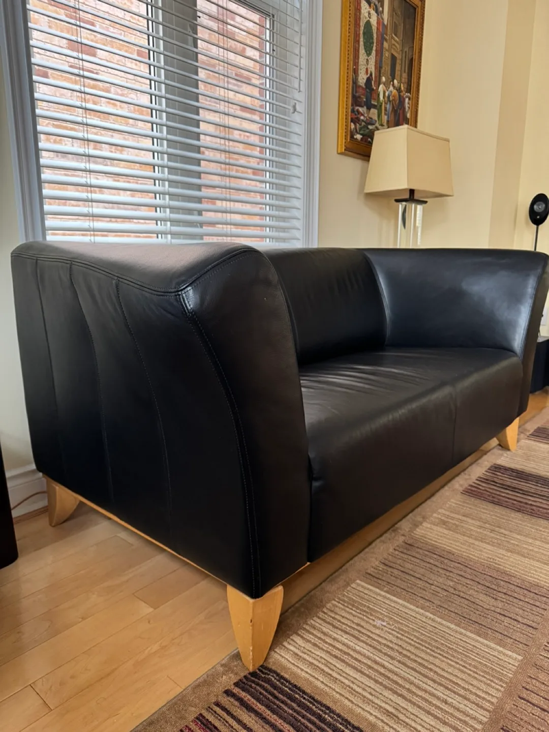 Black Leather Sofa (Loveseat) image indicator(2)