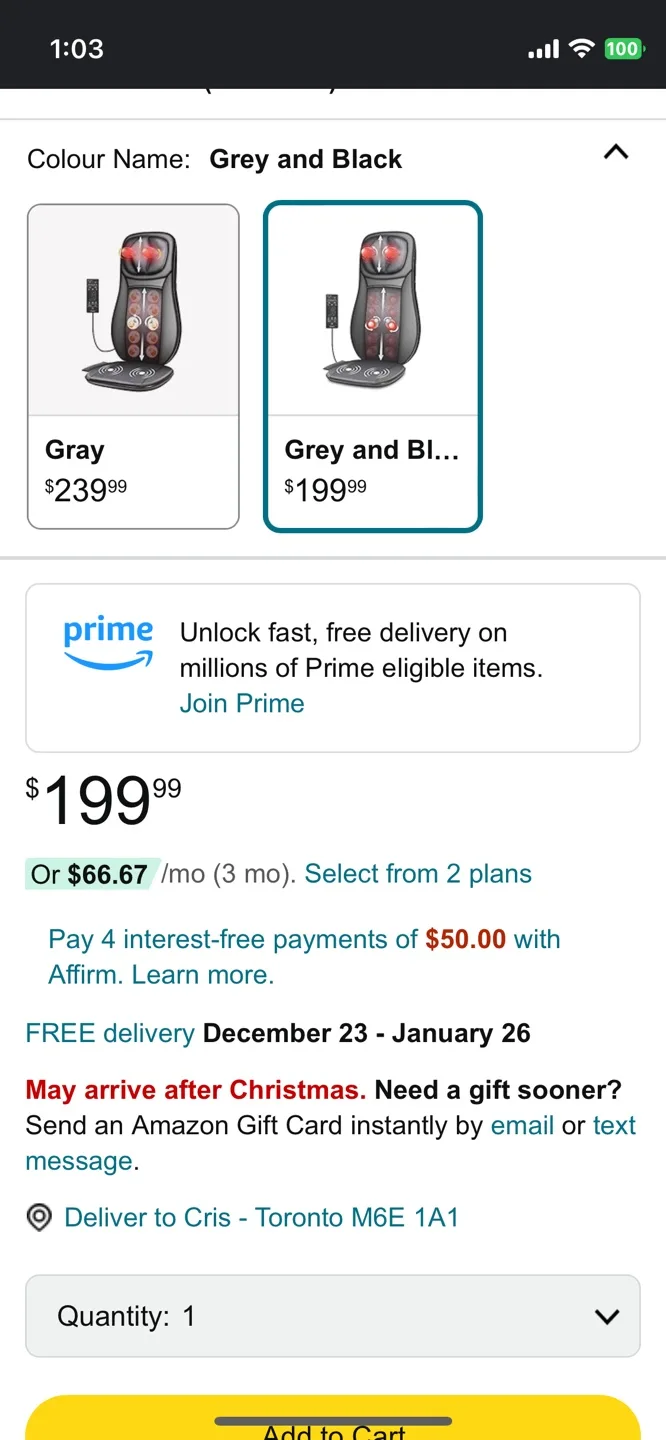 $200 VALUE Shiatsu Neck & Back Heated Massager Chair image indicator(6)