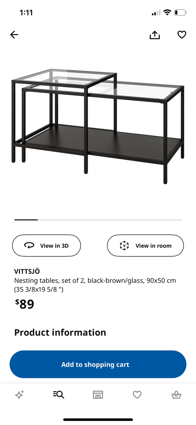 IKEA Glass Top Coffee Table Set - photo 4