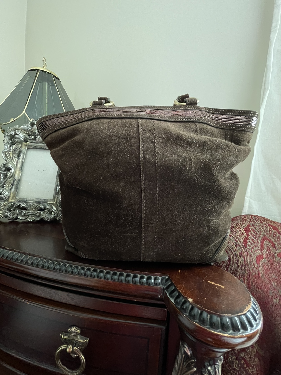 Coach Brown Suede Tote Bag  #ThriftyPicks - photo 5
