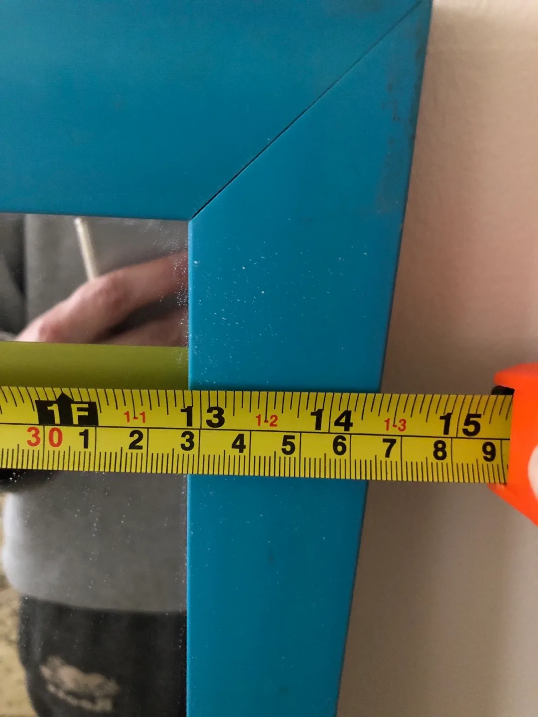 Full-length teal frame mirror image indicator(2)