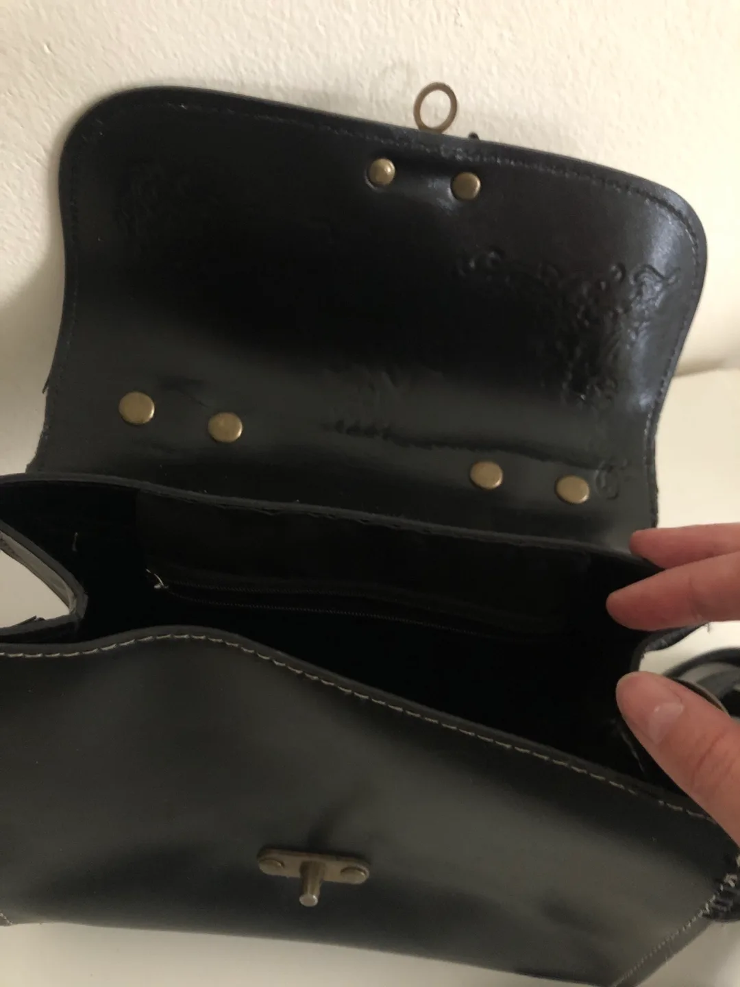 Vintage Anna Sui Black Leather “Medicine Bag” Purse image indicator(3)