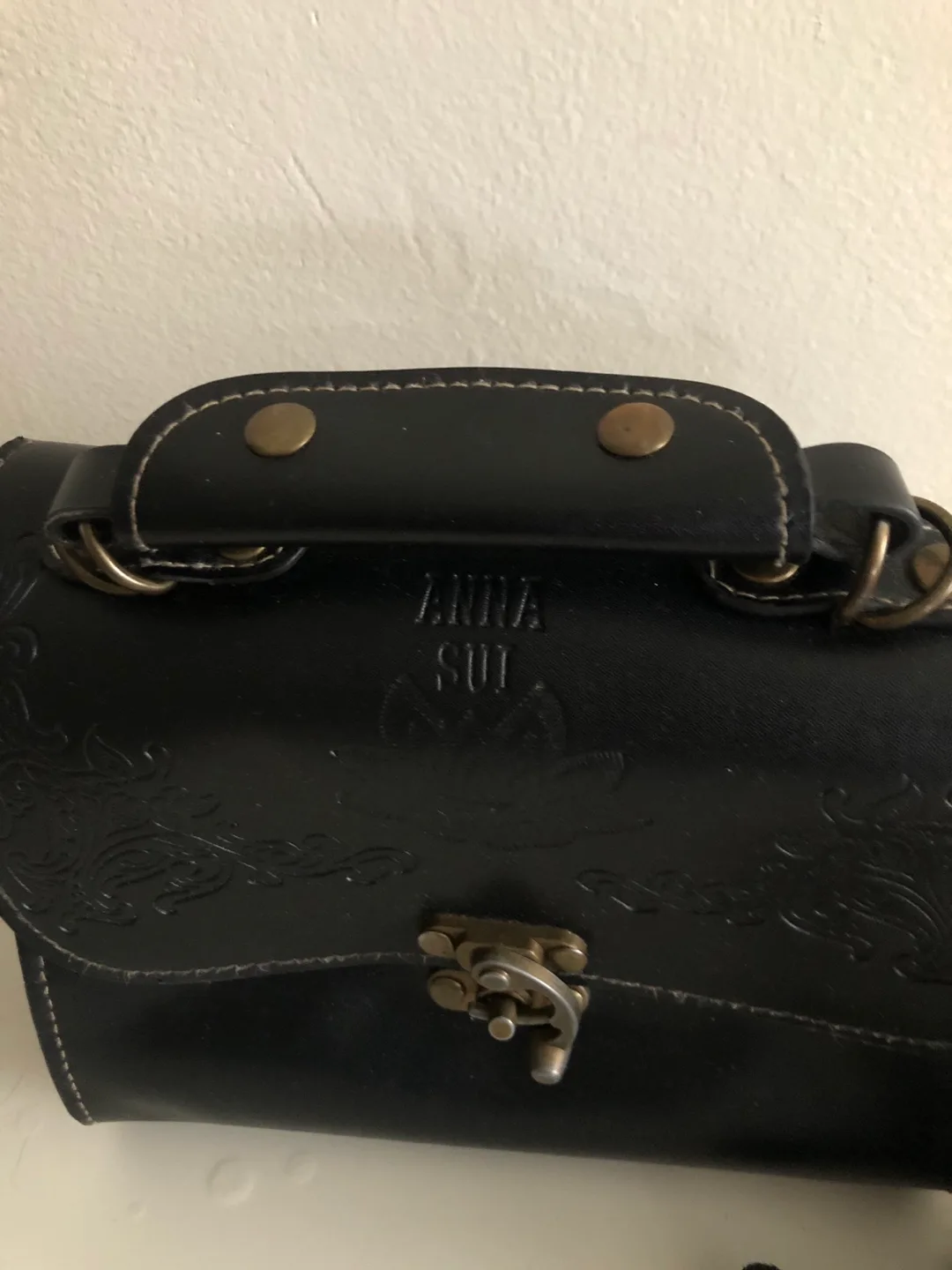 Vintage Anna Sui Black Leather “Medicine Bag” Purse image indicator(2)