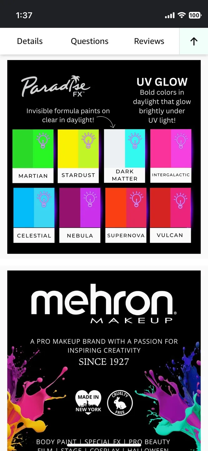 $50 VALUE 🤩 NEW PRO Make-Up Pallet Neon UV Black Light image indicator(5)