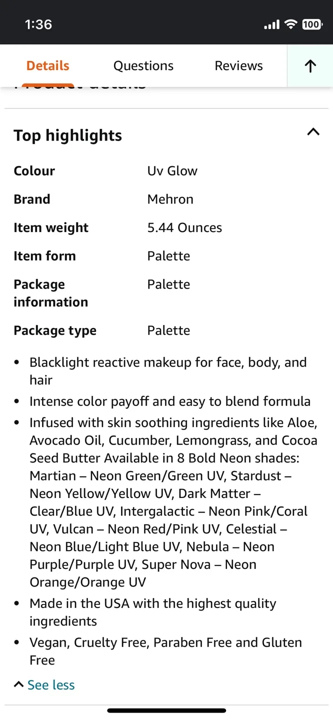 $50 VALUE 🤩 NEW PRO Make-Up Pallet Neon UV Black Light image indicator(6)