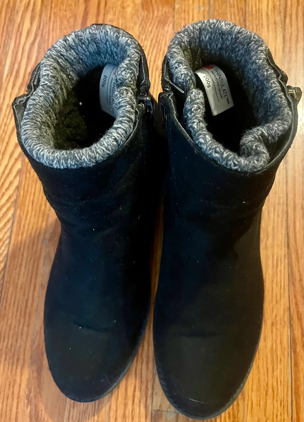 Black Suede Ankle Boots with Zipper image indicator(3)