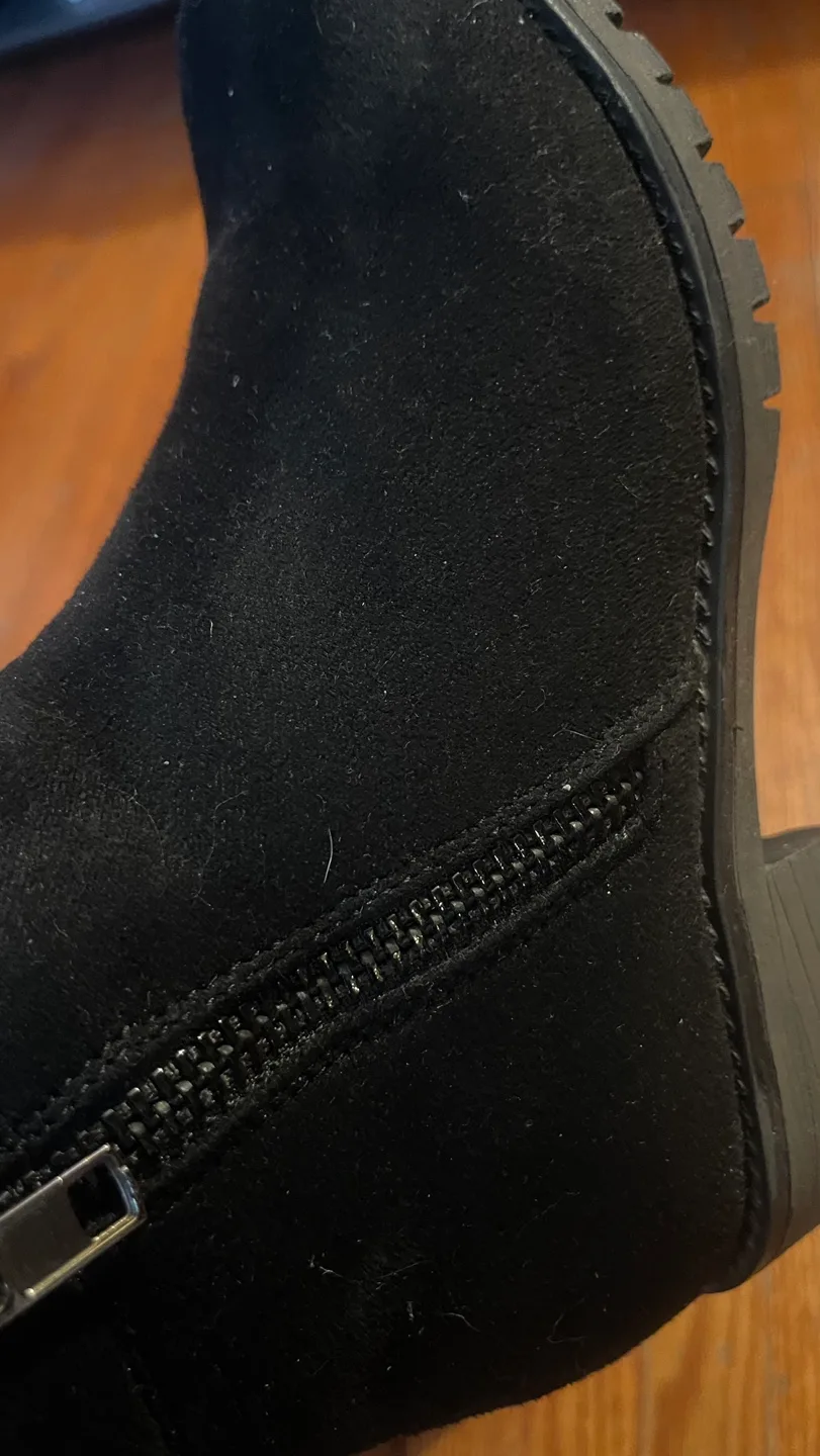 Black Suede Ankle Boots with Zipper image indicator(6)