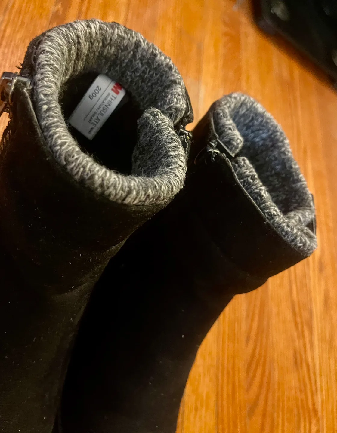 Black Suede Ankle Boots with Zipper image indicator(10)