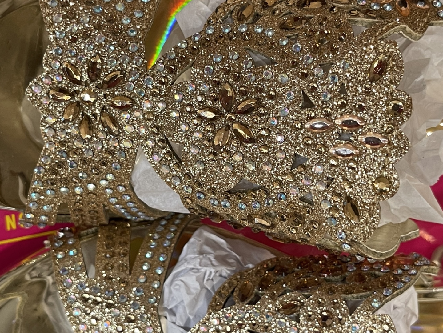 Gold Glitter Rhinestone Sandals  #ThriftyPicks - photo 2