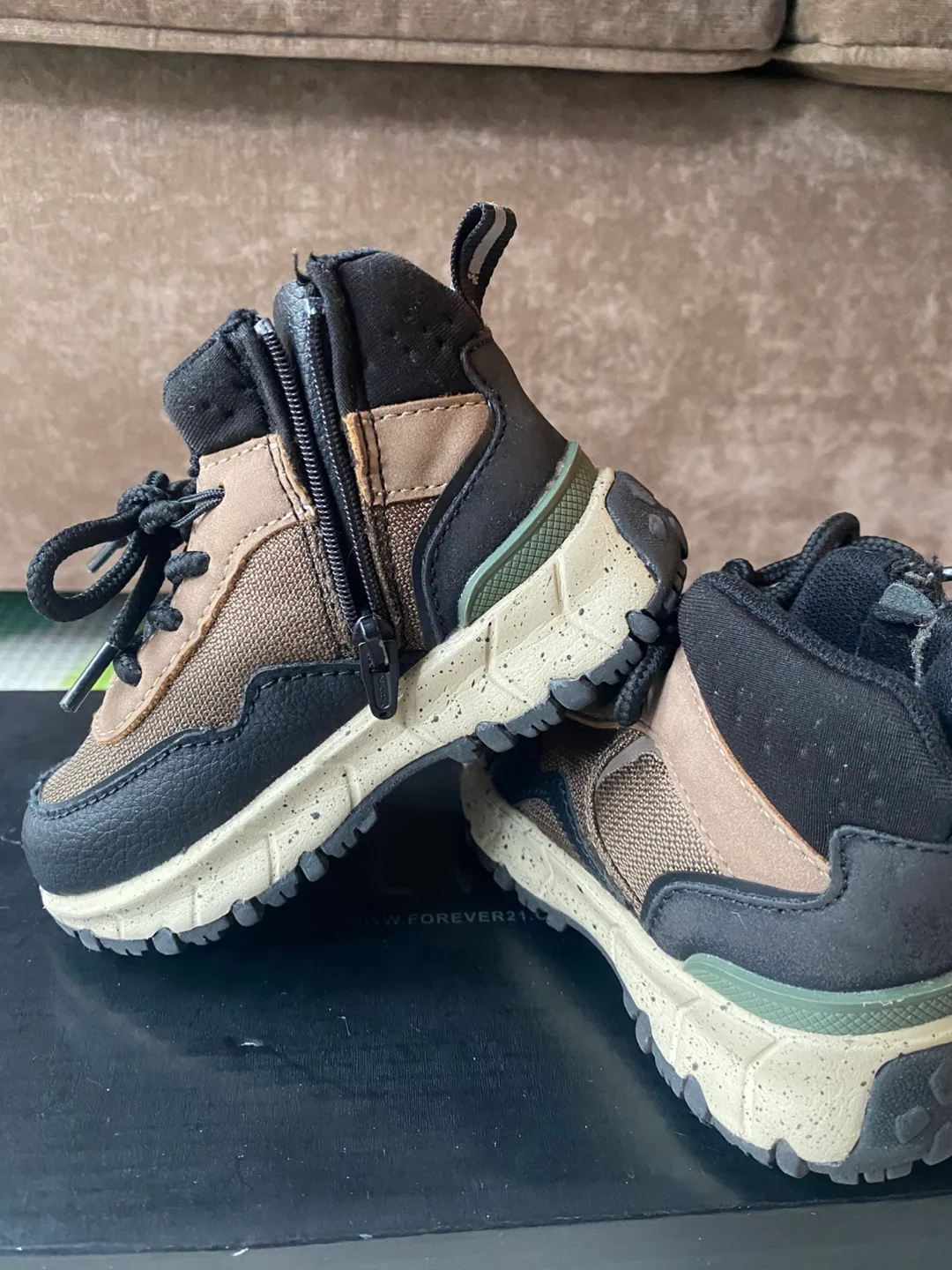 Zara baby Brown and Black Hiking Boots #thriftypicks image indicator(4)