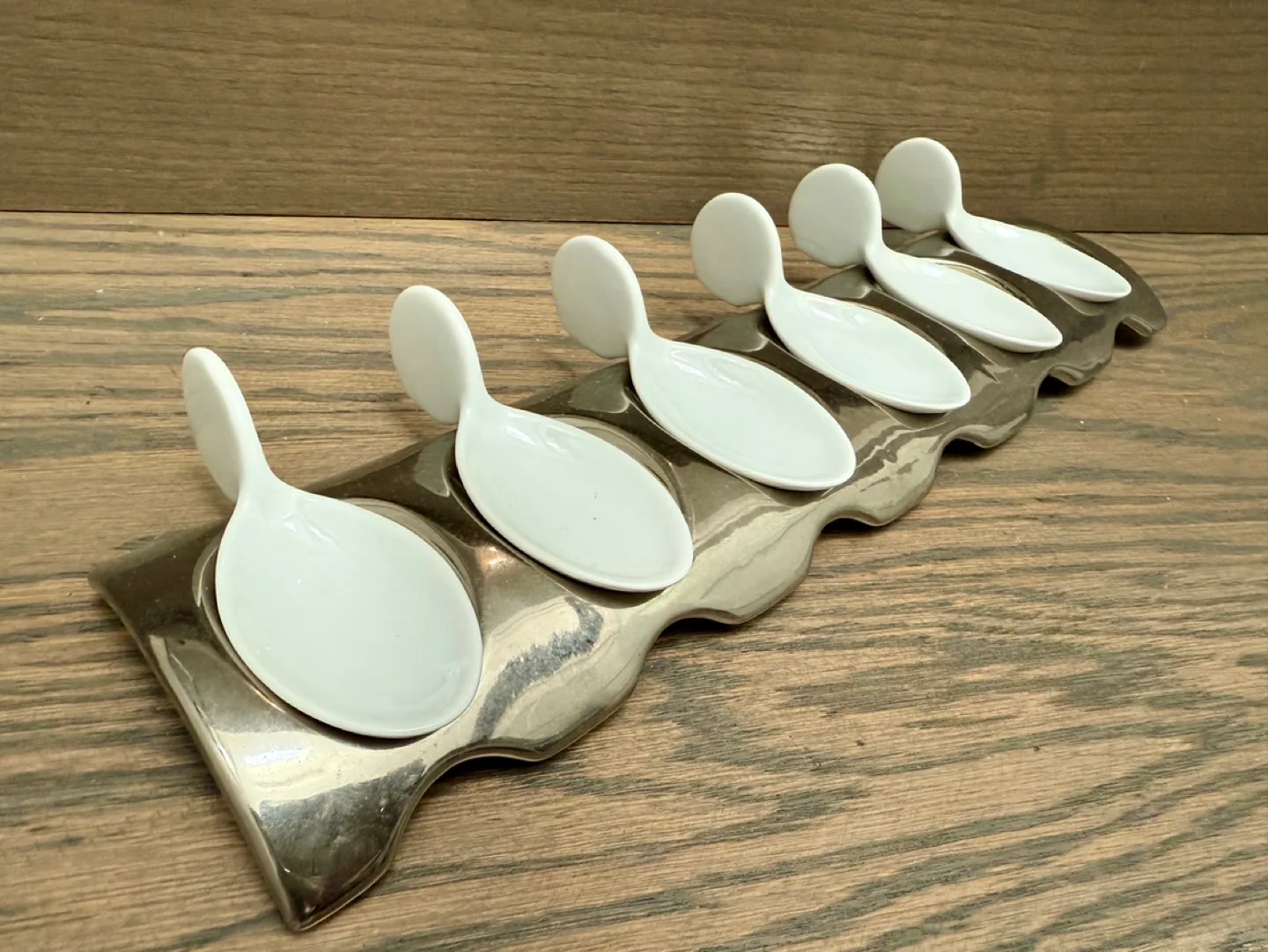 Set of 6 appetizer Spoons with Holder thumbnail