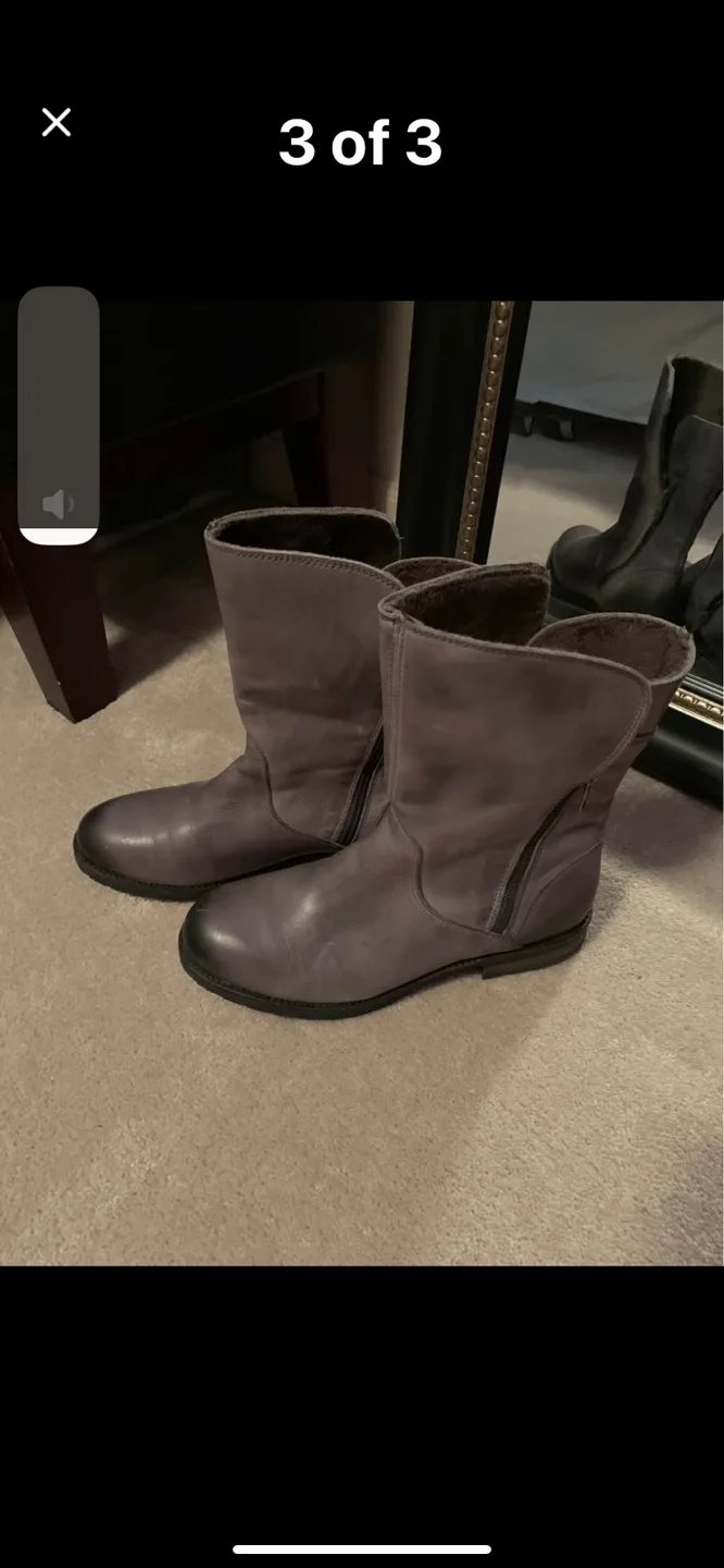 Grey Leather Boots image indicator(3)