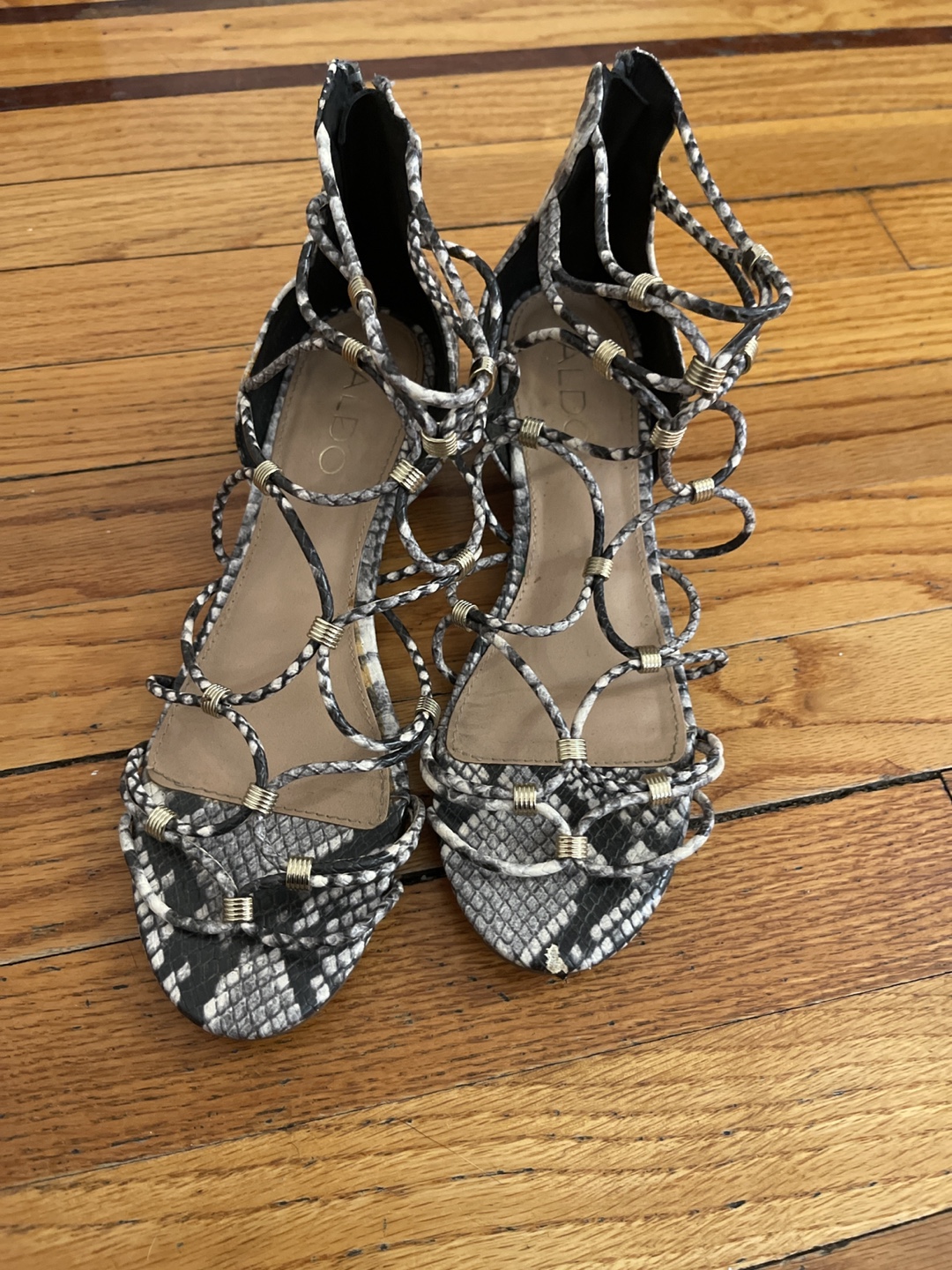 Aldo Snake Print Gladiator Sandals  #ThriftyPicks