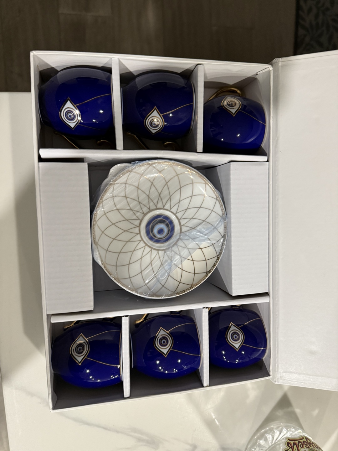 Turkish Coffee Set with Evil Eye Design