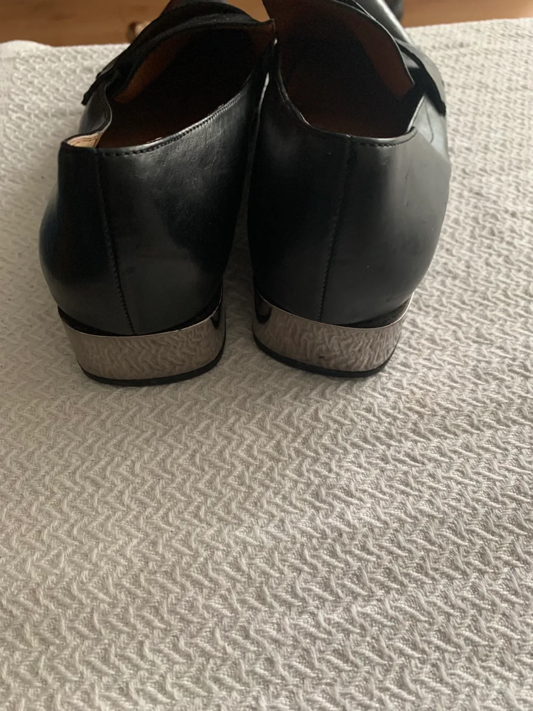 Franco Sarto Black Leather Loafers image indicator(2)