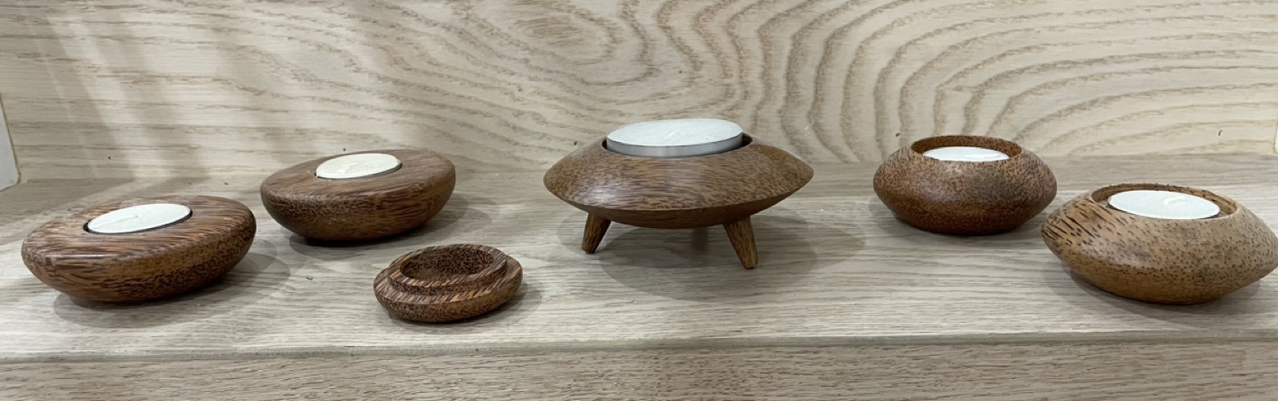 Wooden candle holders