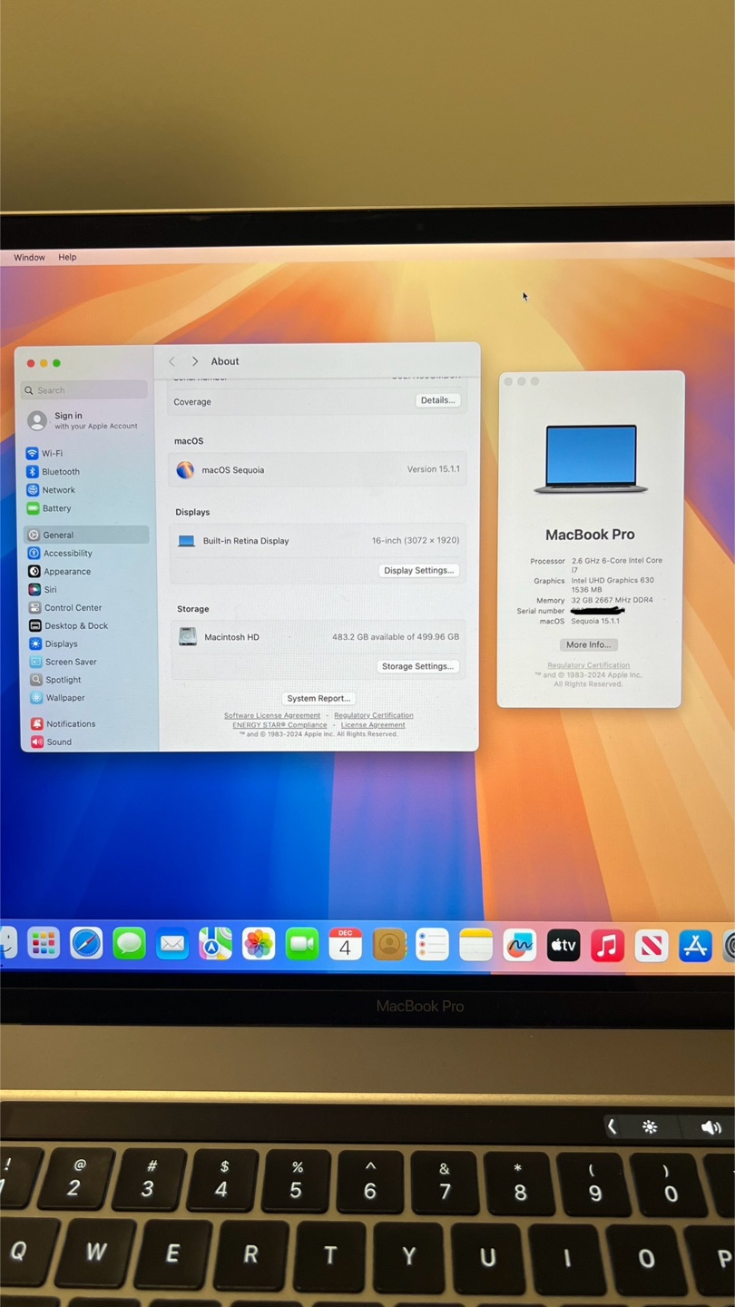 16” MacBook Pro 2019 i7 32 GB ram 500GB SSD - photo 2