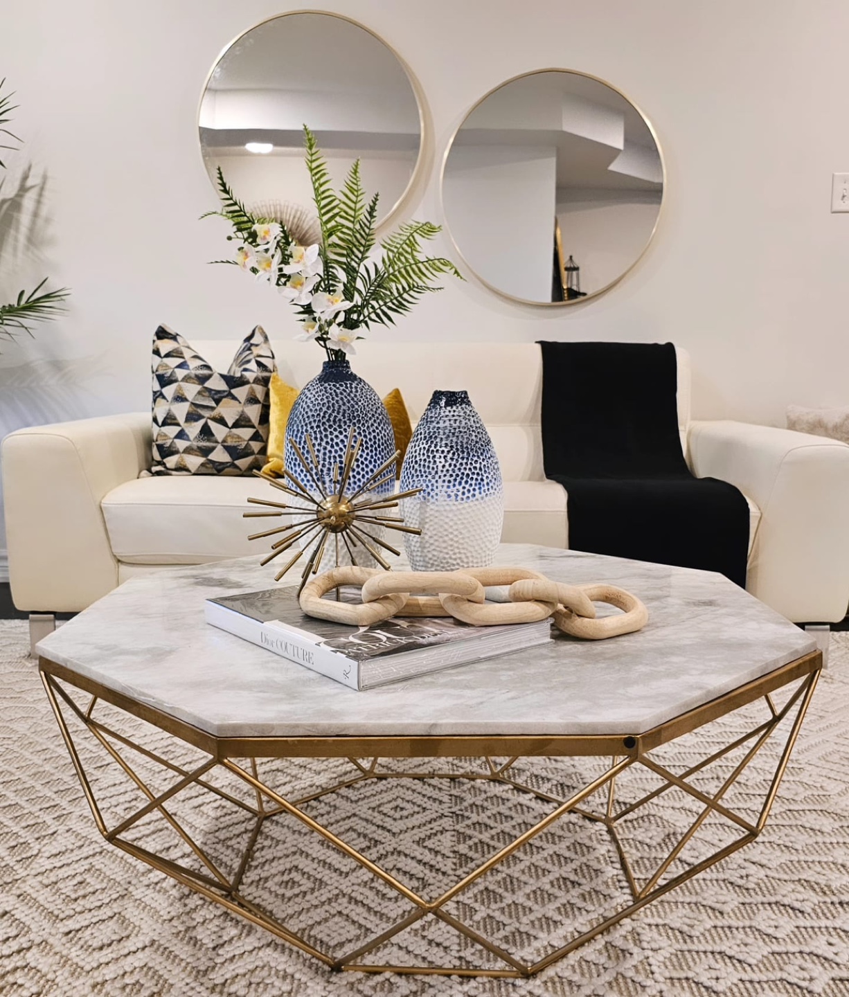 Set of 2 Gold Round Mirrors - photo 2