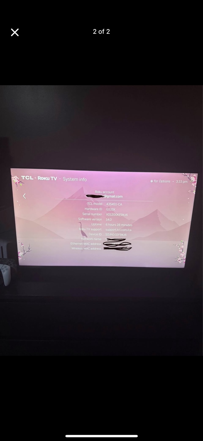 TCL Roku TV 43”