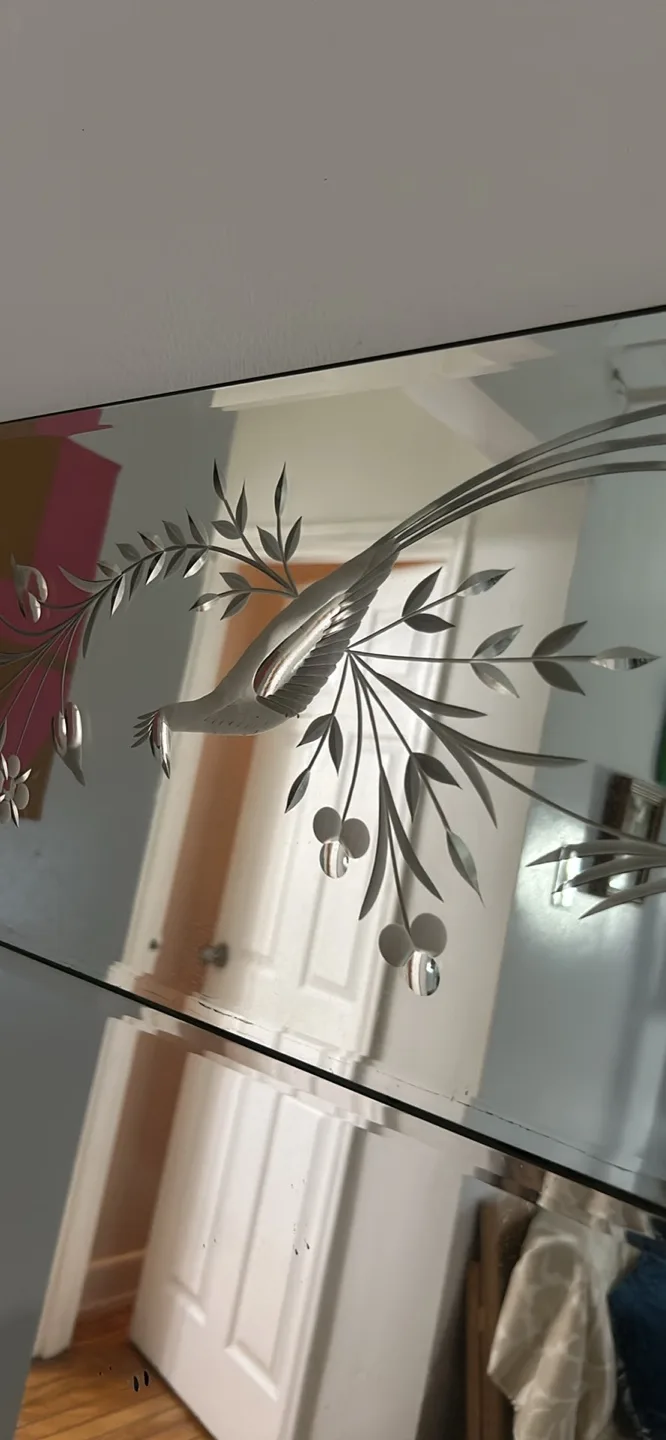 Vintage Etched Mirror. Very large. image indicator(3)